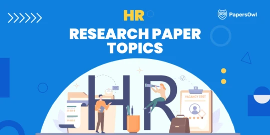 "Illustration of human resource topics with recruitment and personnel symbols.