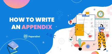 Illustration explaining how to write an appendix with a chart and notes