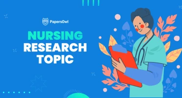 Nurse holding medical papers with research icons