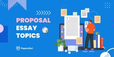 Visual guide to brainstorming and selecting proposal essay topics.