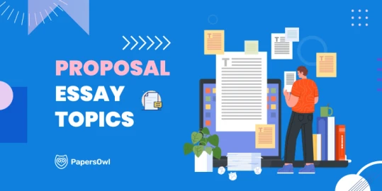 Visual guide to brainstorming and selecting proposal essay topics.
