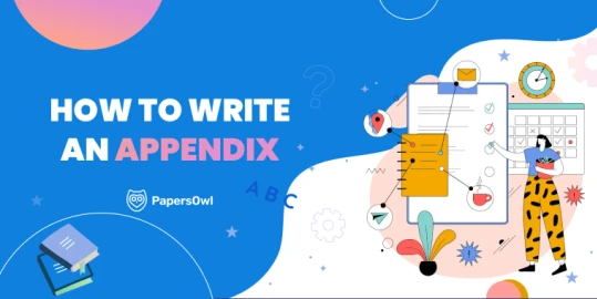 Illustration explaining how to write an appendix with a chart and notes