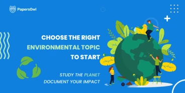 Infographic displaying environmental science topics and related impact areas like sustainability.