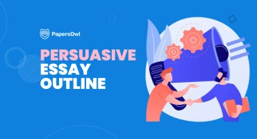 Infographic illustrating persuasive essay outline with key components like introduction and arguments