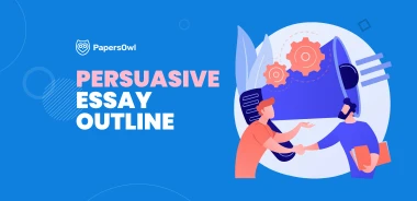 Infographic illustrating persuasive essay outline with key components like introduction and arguments