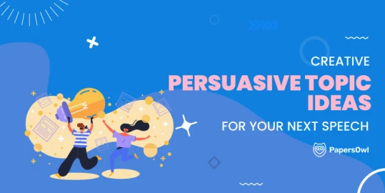 Two people passionately presenting persuasive speech ideas with a microphone and documents.