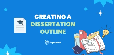Guide on creating a dissertation outline with essential academic elements and illustrations.