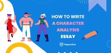 Illustration of characters representing a character analysis essay