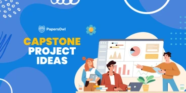 Students presenting capstone project ideas using charts and graphs