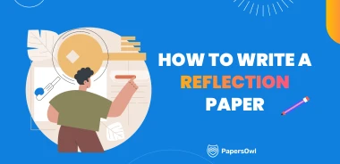 Person writing a reflection paper with pen and paper