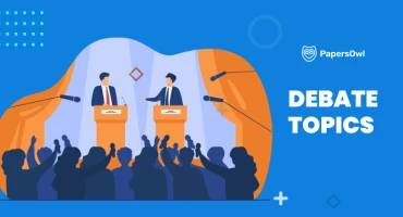 Illustration of a debate with speakers and an engaged audience