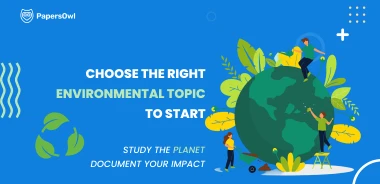 Infographic displaying environmental science topics and related impact areas like sustainability.