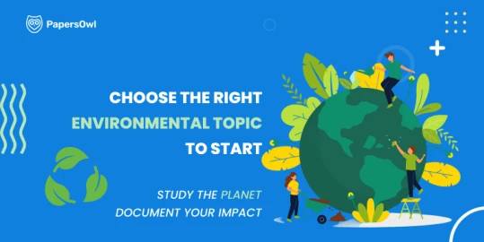 Infographic displaying environmental science topics and related impact areas like sustainability.