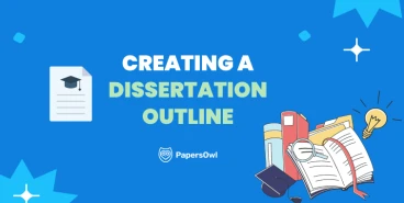 Guide on creating a dissertation outline with essential academic elements and illustrations.