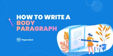 Creative illustration of a student writing on a large digital tablet, representing the process of crafting a high-quality body paragraph.