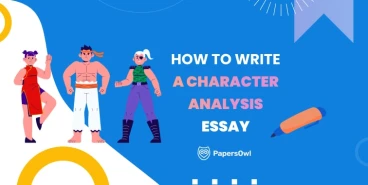 Illustration of characters representing a character analysis essay