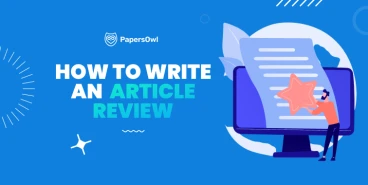 Illustration of article review writing process with PapersOwl guide