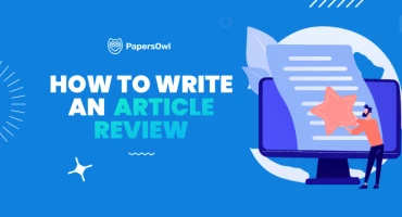 Illustration of article review writing process with PapersOwl guide