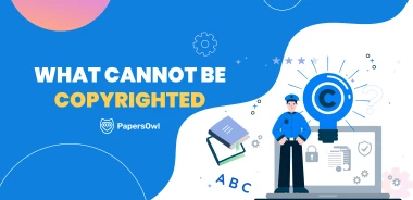 Explanation of what cannot be copyrighted, with icons related to copyright laws and restrictions.