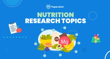 Infographic presenting various nutrition research topics like diet, health, and wellness.