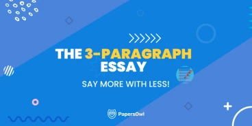 Illustration of the 3-paragraph essay format with text and icons representing structure.