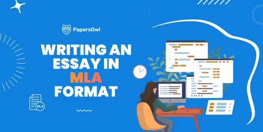 A person working on a laptop following MLA style rules for academic paper formatting and citations.