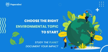 Infographic displaying environmental science topics and related impact areas like sustainability.