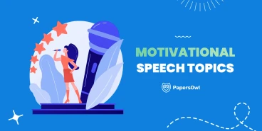 Woman on stage with a microphone representing motivational speech topics