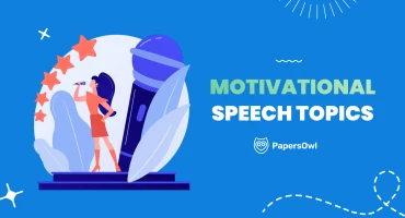 Woman on stage with a microphone representing motivational speech topics