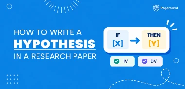Diagram showing how to write a hypothesis using an if-then formula with independent and dependent variables.