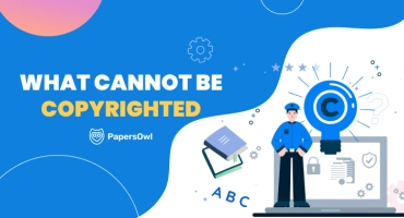 Explanation of what cannot be copyrighted, with icons related to copyright laws and restrictions.