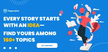 Banner showing 160+ narrative essay topics for students in 2025