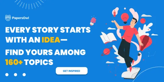 Banner showing 160+ narrative essay topics for students in 2025