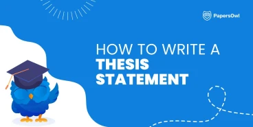 Infographic explaining how to write a clear and effective thesis statement