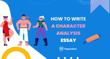 Illustration of characters representing a character analysis essay