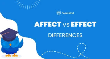 Affect vs effect comparison graphic explaining the difference between both terms in writing