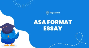 An ASA format essay guide illustration showing the title page, in-text citations, and reference list structure.