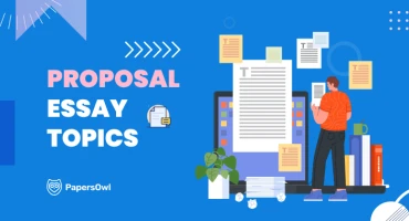 Visual guide to brainstorming and selecting proposal essay topics.