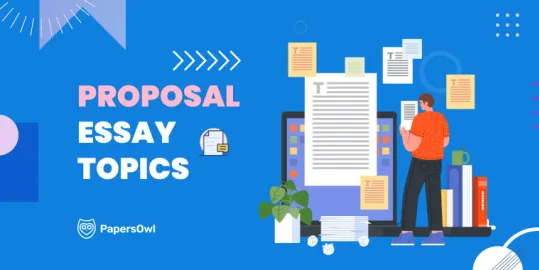 Visual guide to brainstorming and selecting proposal essay topics.