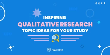 A researcher exploring qualitative research topics with a magnifying glass and notes.