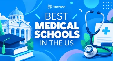 Best medical schools in the US featured image with medical university building, stethoscope, and graduation cap